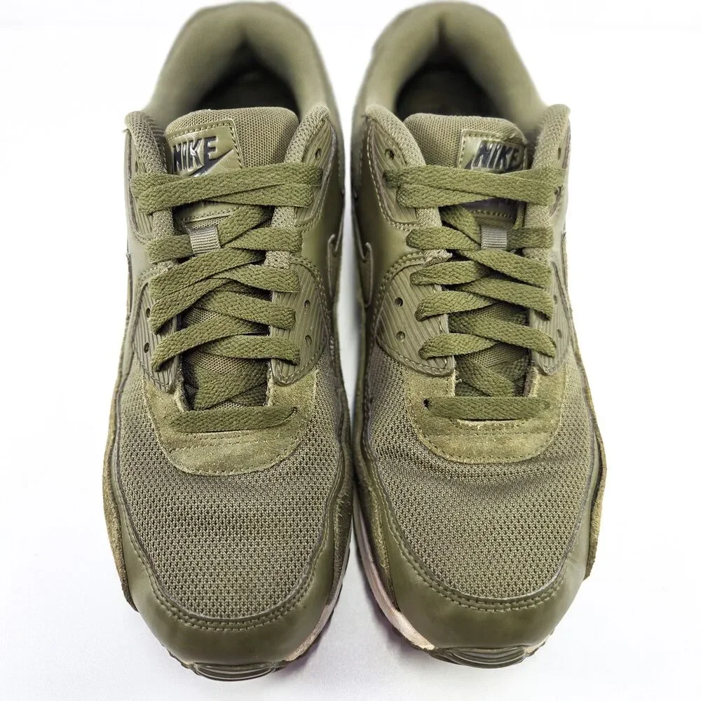 Nike Air Max 90 Olive Green Suede Mesh 537384-201 Sz 9.5